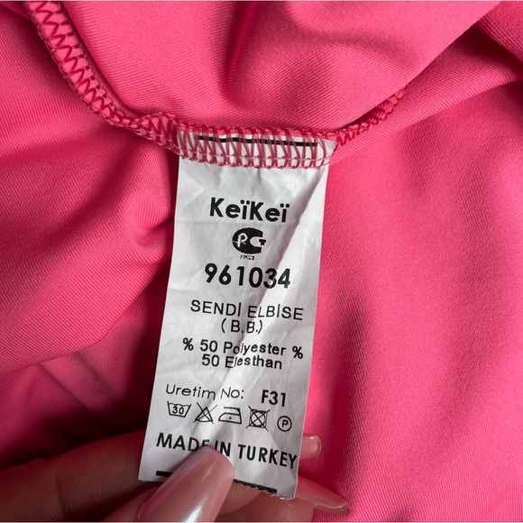 Women Sexy Deep V Neck on the Back Long Sleeve Bodycon Maxi Dress in pink - Picture 4 of 4